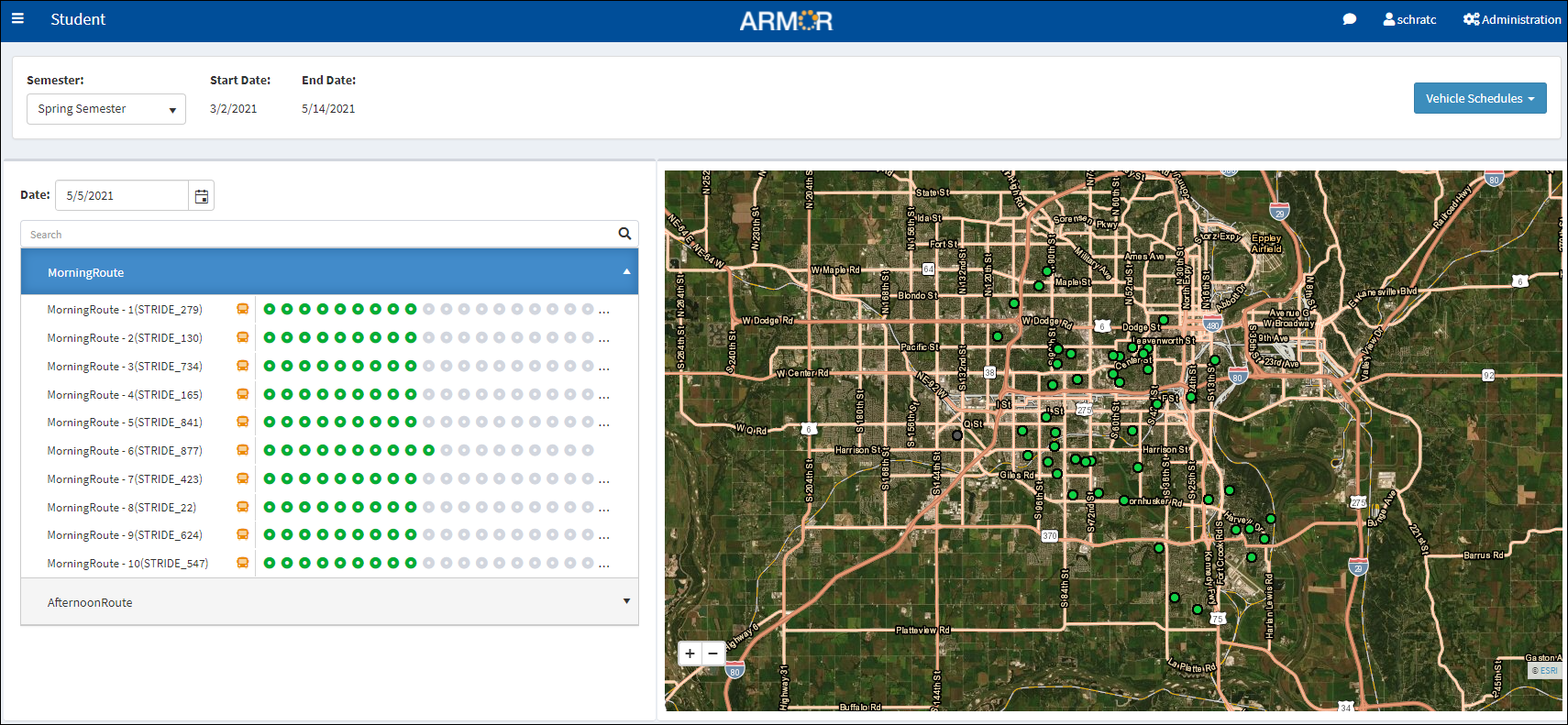 Morning Route in Progress Morning Route in Progress