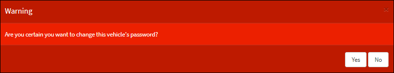 Change Vehicle Password Warning Message Change Vehicle Password Warning Message