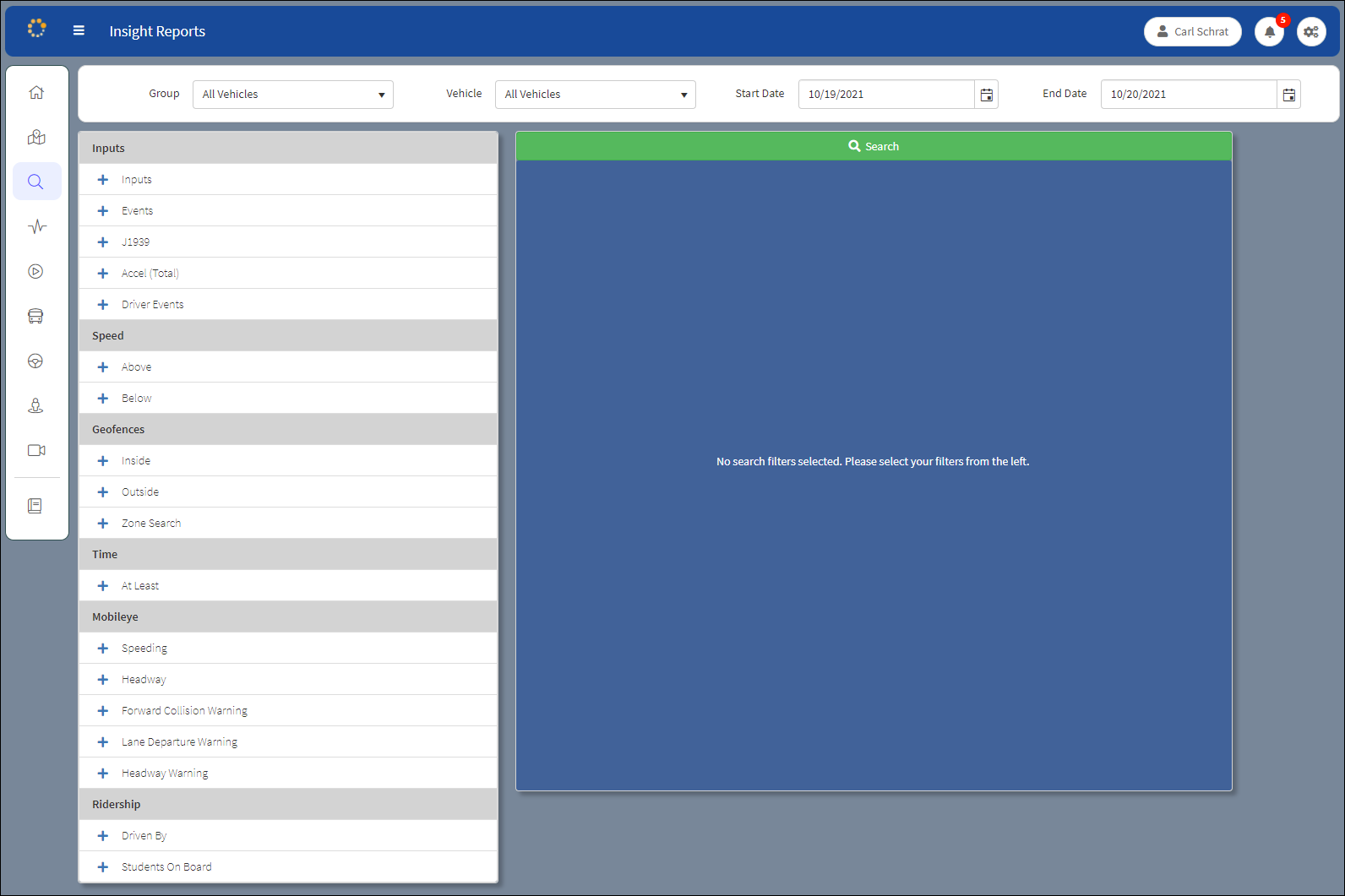 Initial Insight Reports Window
