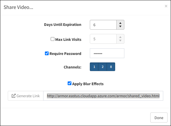 Generating Video Link Generating Video Link