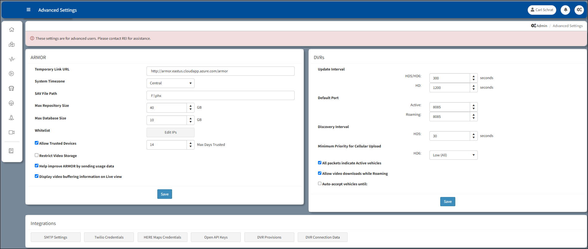 Advanced Settings Multi-tenant View (HD6 only)