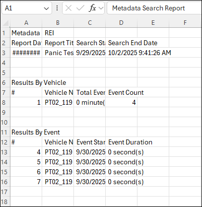 Report in CSV format